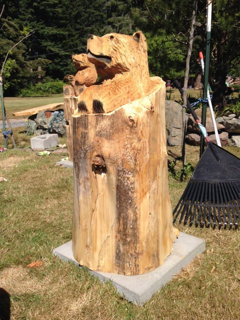 bear bench carving