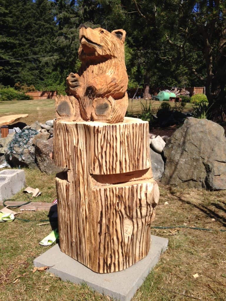 bear bench carving