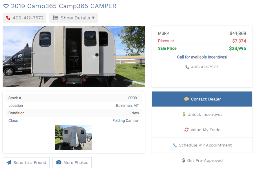 camp365 trailer for sale