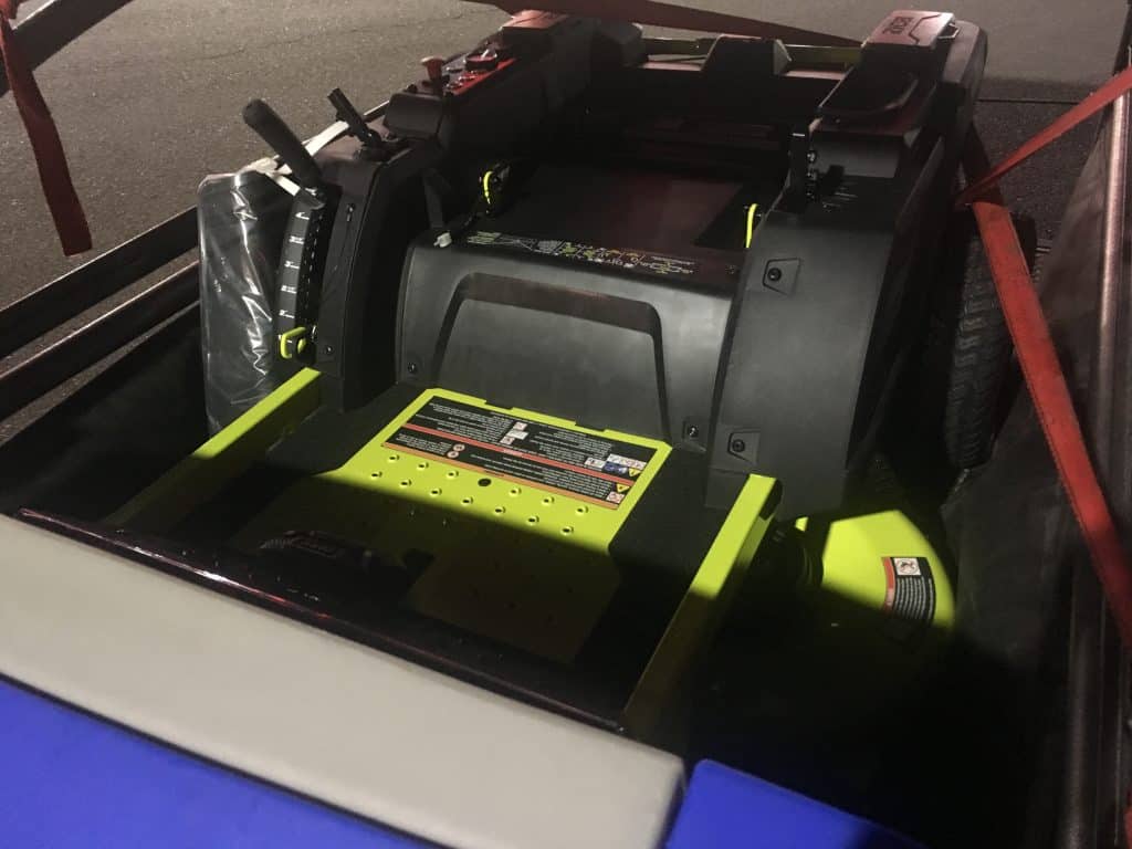 bringing home the ryobi electric zero turn mower