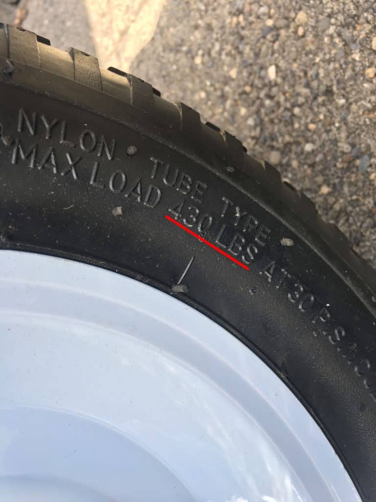 tire rating on haulmaster trailer cart