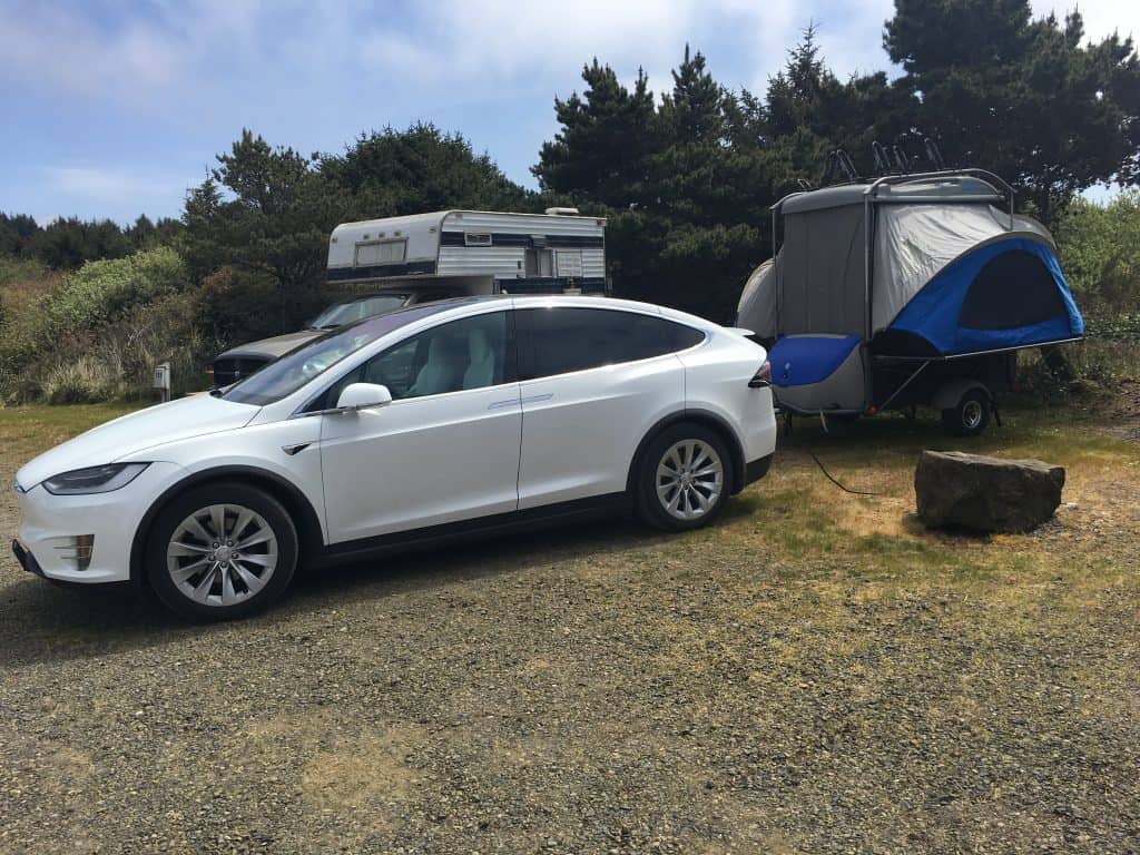 tesla model x camping