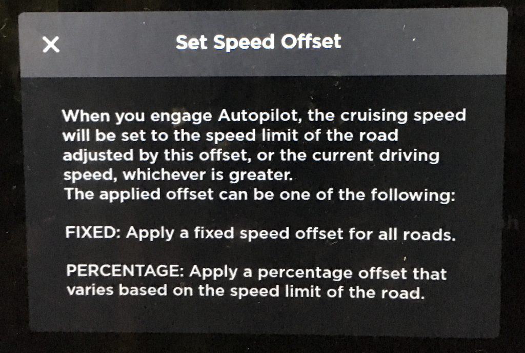 tesla set speed offset