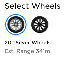 tesla weight 20 inch wheels