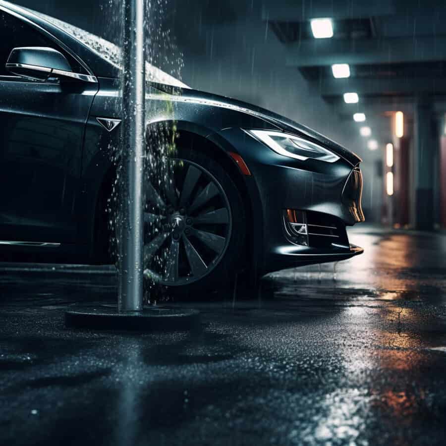 Can a Tesla charger get wet?