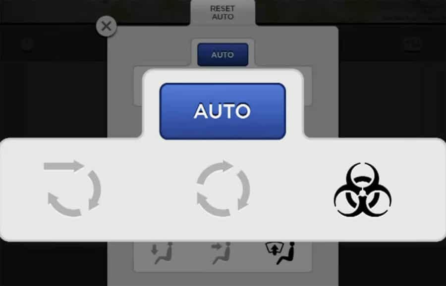 How to turn Tesla Biodefense Mode on through the touchscreen panel in the HVAC controls.