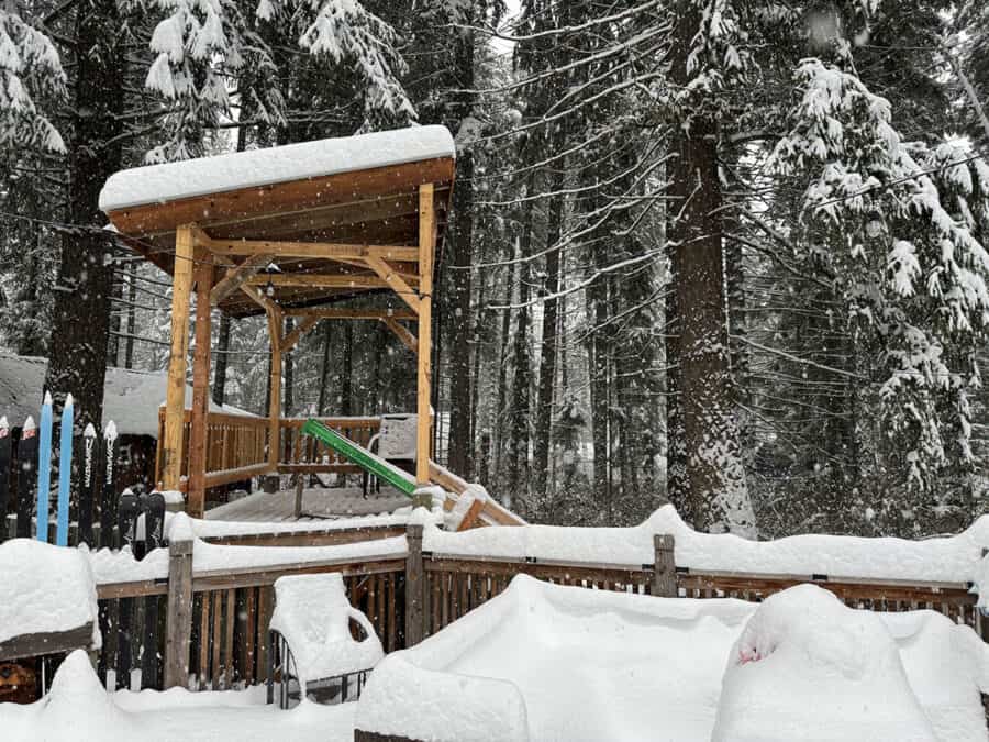 A Winter Wonderland Adventure Right Out Our Door: The Unique Sledding Platform at Our Cabin
