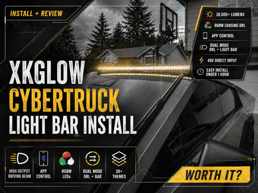 xkglow tesla cybertruck lightbar installation and review
