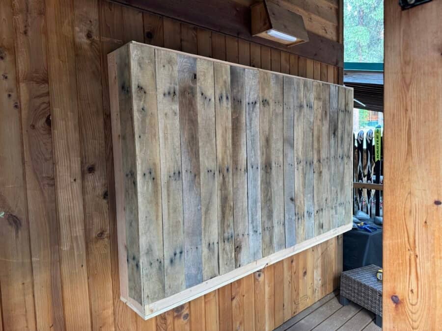work-in-progress, custom outdoor television enclosure
