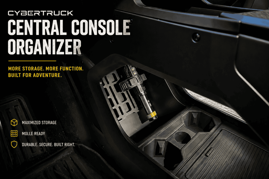 tesla cybertruck center console organizer