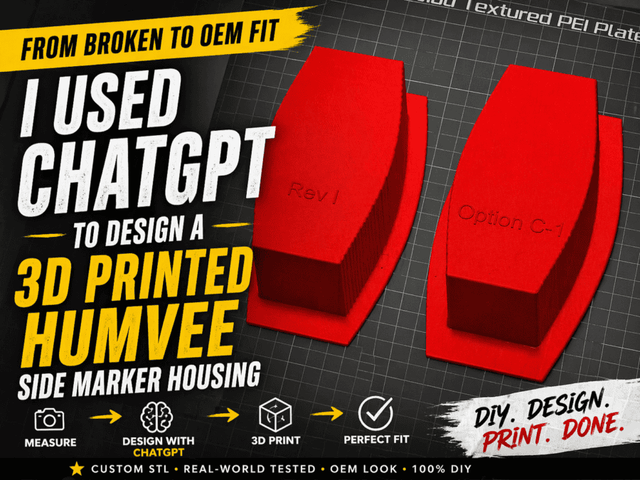 chatgpt created this 3d model of m1101 side marker light housings